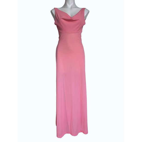 Vintage 70s John Kloss Cira Pink Babydoll Cowl Slip Dress Coquette Romantic - Picture 3 of 15